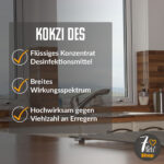 Produktvorteile Kokzi Des Flächendesinfektionsmittel